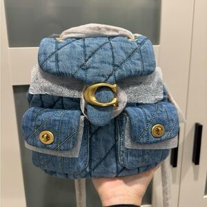 NWT Coach tabby backpack denim